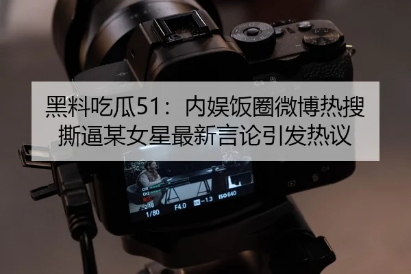 黑料吃瓜51：内娱饭圈微博热搜撕逼某女星最新言论引发热议